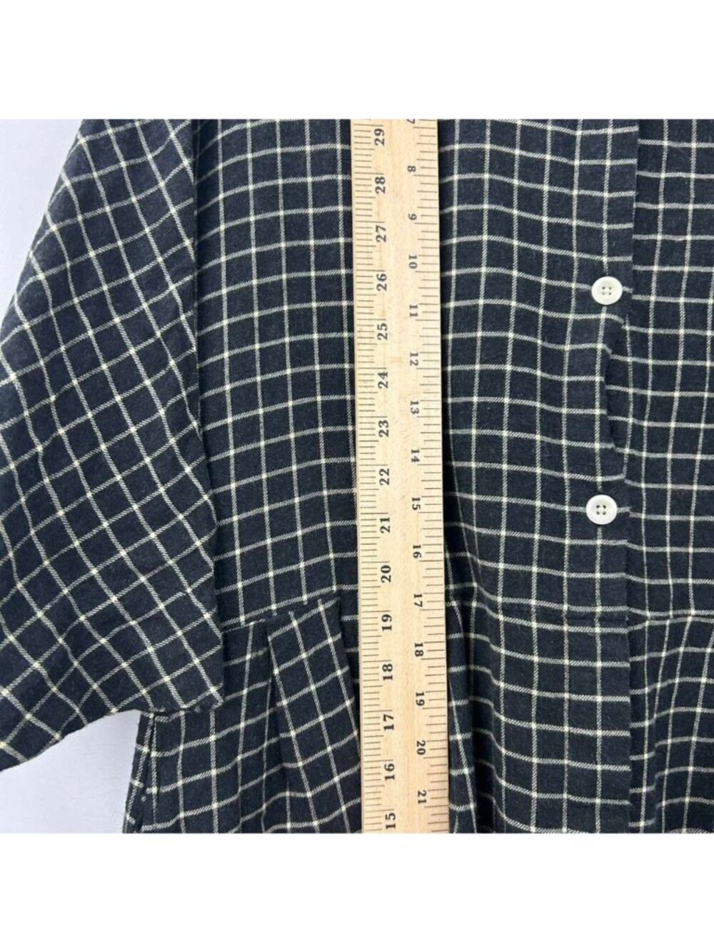 Toast Dress Women's M Black/White Check Cashmere Blend Midi Button Front Pockets - Picture 6 of 16
